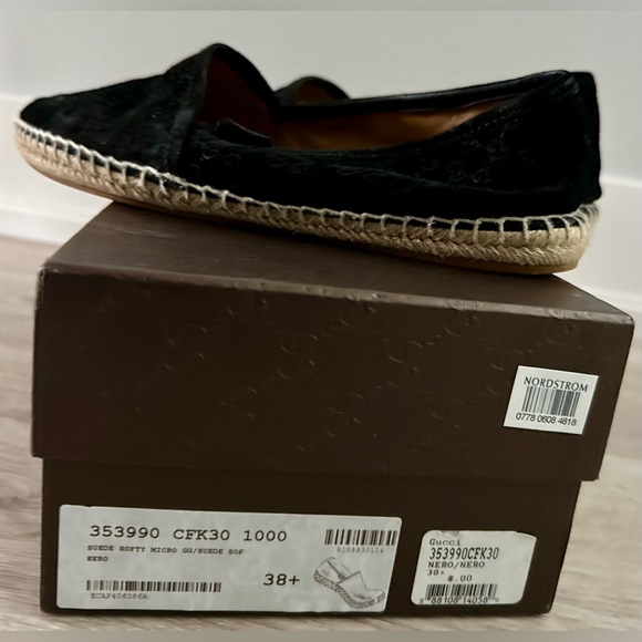 GUCCI Suede Black Espadrilles, Size 8.5/38.5 - Picture 5 of 7